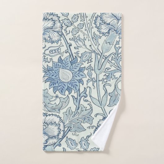 Le beau motif floral de William Morris, bleu, (Serviette à main)