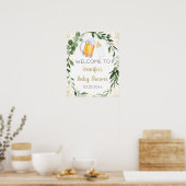 Le bébé brasse de la verdure Affiche de bienvenue (Cuisine)