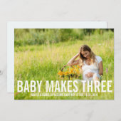 Le Bébé en fait trois | Faire-part de grossesse (Devant / Derrière)