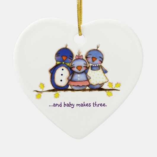 Le bébé fait trois - ornement personnalisable (Devant)