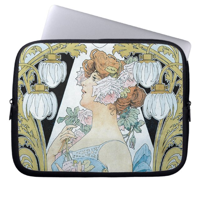Le Bec Liais van Alphonse Mucha Laptop Sleeve (Voorkant)