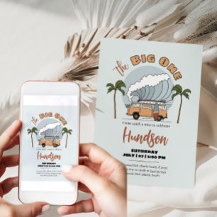 Le Big One Surf Up Anniversaire Carte d'invitation