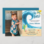 Le Big One Surfer Première Invitation d'anniversai (Devant / Derrière)