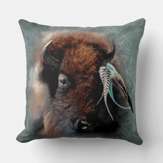 Le bison - coussin (Recto)