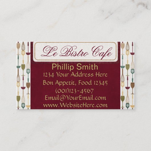 Le Bistro Cafe Visitekaartjes (Voorkant)