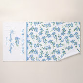 Le blanc bleu m'oublient pas motif (Serviette de bain)