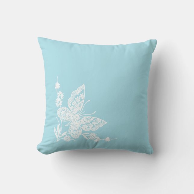 Le blanc et le bleu ont brodé le coussin de regard (Recto)