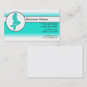 Le blanc turquoise se fanent les cartes de visite (Devant / Derrière)