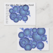 Le bleu bouillonne carte de station de lavage ou (Devant / Derrière)