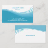 Le bleu d'Aqua ondule le carte de visite (Devant / Derrière)