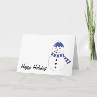 Le bleu de bonhomme de neige vêtx la carte de