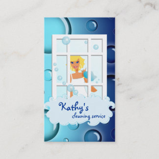 Le bleu de carte de visite de nettoyage bouillonne