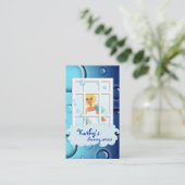 Le bleu de carte de visite de nettoyage bouillonne (Debout devant)