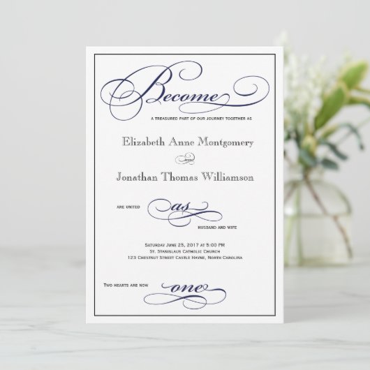 Le bleu de la marine devient un Faire-part de mari (Debout devant)