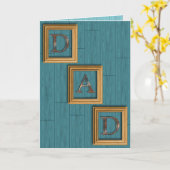 Le bleu embarque la carte de voeux de fête des (Fleur jaune)