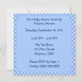 Le bleu pointille des invitations de baby shower (Dos)