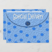 Le bleu pointille des invitations de baby shower (Devant / Derrière)