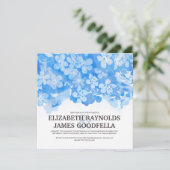 Le bleu royal fleurit des invitations de mariage (Debout devant)