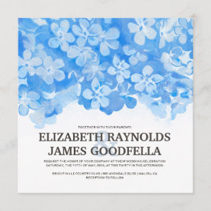 Le bleu royal fleurit des invitations de mariage