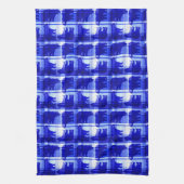 Le bleu rustique de plaid soutient la serviette de (Vertical)