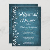 Le bleu rustique tourbillonne des invitations de (Devant / Derrière)