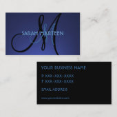 Le bleu simple se fanent des cartes de visite de (Devant / Derrière)