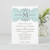 Le bleu tourbillonne des invitations de mariage de (Debout devant)