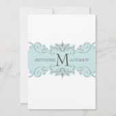 Le bleu tourbillonne des invitations de mariage de (Dos)