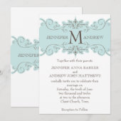 Le bleu tourbillonne des invitations de mariage de (Devant / Derrière)
