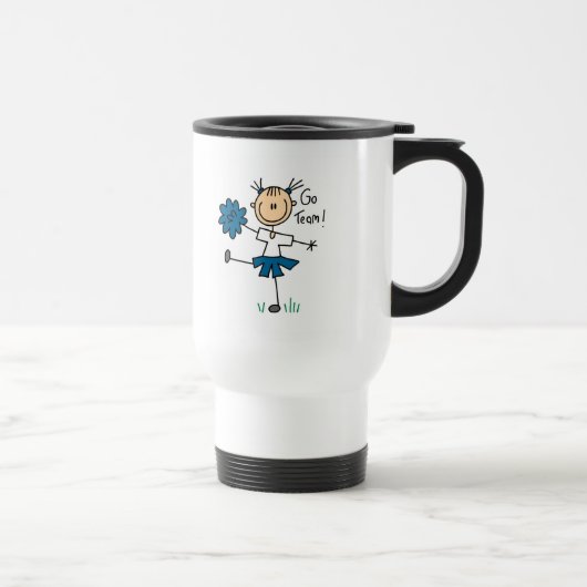 Le bleu vont tasse de pom-pom girl d'équipe (Droite)