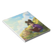 Le Bloc-Notes de la Fille Lisant et du Chat Ennuyé (Incliné)