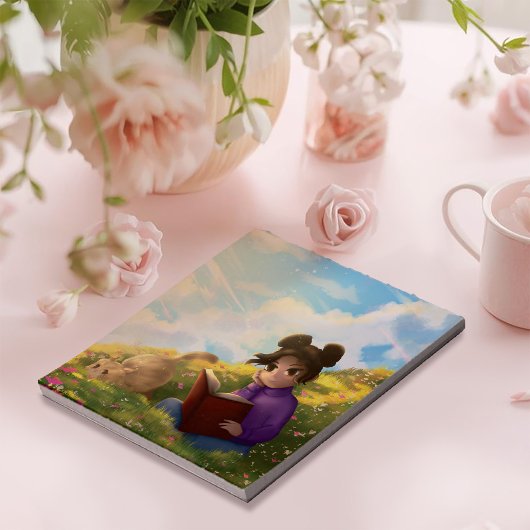 Le Bloc-Notes de la Fille Lisant et du Chat Ennuyé