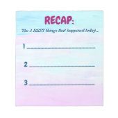 Le Bloc-notes des trois meilleures choses (Devant)