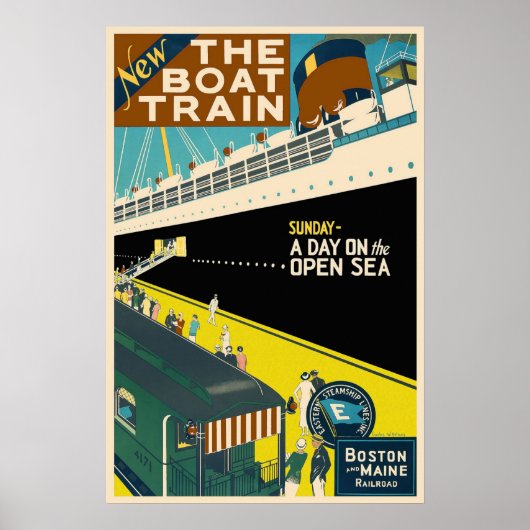 Le Boat Train - Poster Vintage voyage (Devant)