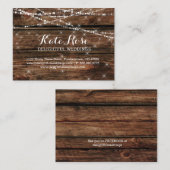 Le bois affligé allume le mariage de carte de (Devant / Derrière)