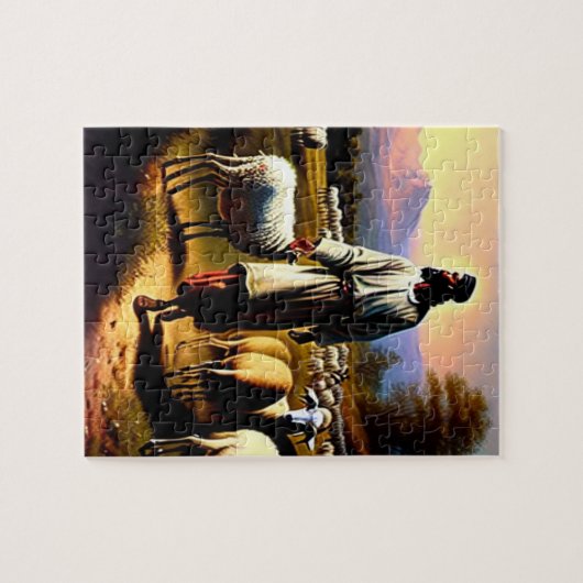 Le bon berger Black Christian Art Puzzle (Horizontal)