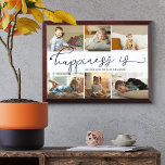 Le bonheur est | Grandad Photo Collage Plaque<br><div class="desc">Collage photo avec 6 de vos photos préférées et votre texte personnalisé. "le bonheur est" est écrit à la main dans une calligraphie bleu foncé mignonne et élégante et le modèle est mis en place pour que vous finissiez la citation. L'exemple de libellé dit que le bonheur est d'avoir votre...</div>