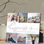 Le bonheur est | Mommy 6 Photo Collage Plaque Ease<br><div class="desc">Collage photo avec 6 de vos photos préférées et votre texte personnalisé. "le bonheur est" est écrit à la main dans une calligraphie élégante et mignonne avec un coeur d'amour, et le modèle est mis en place pour que vous finissiez la citation. Le libellé de l'exemple dit "le bonheur c'est...</div>