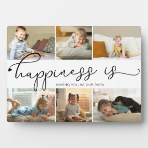 Le bonheur est   Papa Photo Collage Plaque