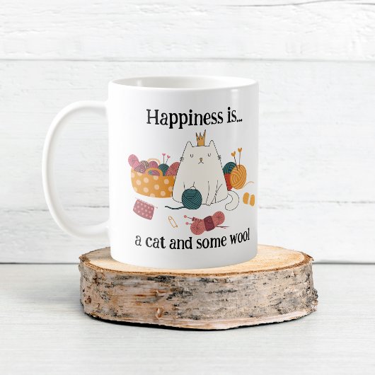 Le bonheur est un CAT et un Tricot WOOL Chat Mug