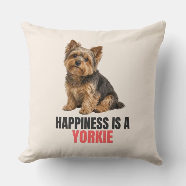 Le bonheur est un Coussin de Yorkie (Recto)