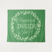 Le Bonheur Est Une Tapisserie De Wreath Verte (Devant (Horizontal))