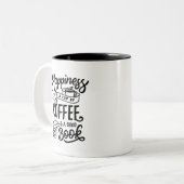 Le bonheur est une tasse de café, mug deux tons (Devant gauche)