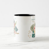 Le Bonheur Fleurit Dans La Mug De Café (Centre)