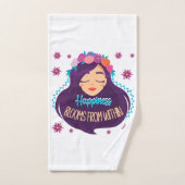 Le bonheur fleurit de l'intérieur (Serviette à main)