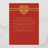 Le bonheur moderne Invitation de Foil Mariage chin (Verso)
