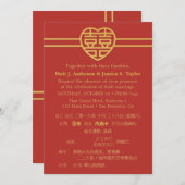 Le bonheur moderne Invitations de mariage chinoise (Devant / Derrière)