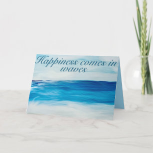 Le Bonheur Vient Dans Les Vagues Pliées Carte Note