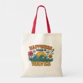 LE BONHEUR VIENT EN VAGUES – Sac cabas de plage d' (Dos)