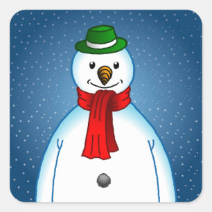 Le bonhomme de neige joyeux sur un autocollant car